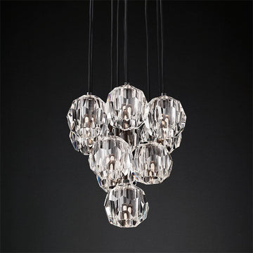 BOUBLE Crystal Ball Cluster Chandelier 14"