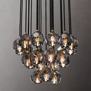 BOUBLE Crystal Ball Cluster Chandelier 24"