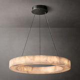 Alabaster Glow Round Chandelier 31"