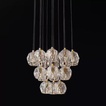 BOUBLE Crystal Ball Cluster Chandelier 19"