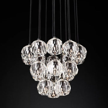 BOUBLE Crystal Ball Cluster Chandelier 19"