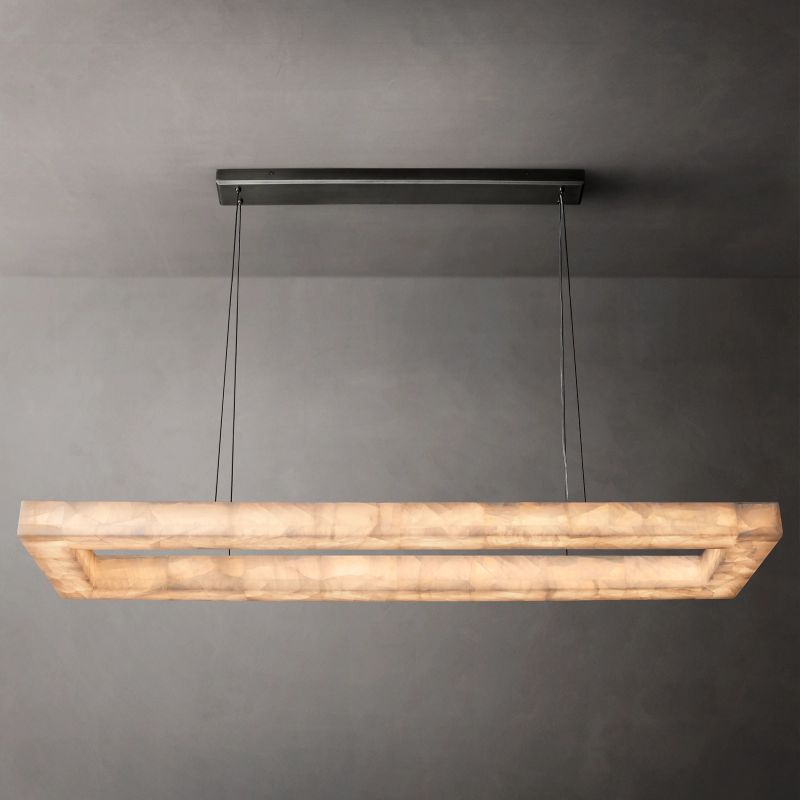 Alabaster Riveage Rectangular Chandelier 72"