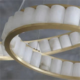 Alabaster Circle Round Chandeliers