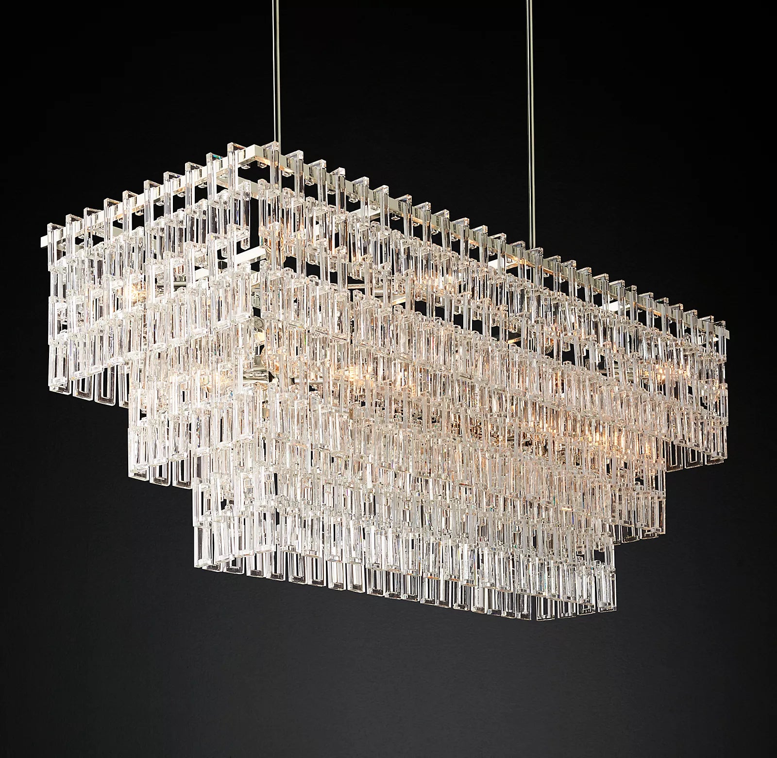 Margerie 3-Tier Rectangular Chandelier 60" - thebelacan