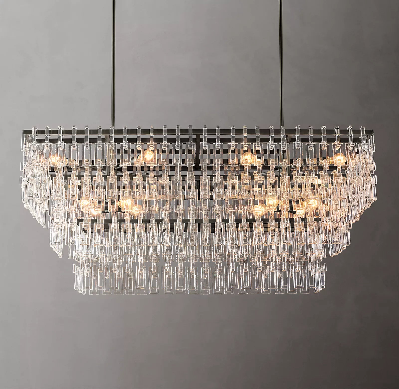 Margerie 3-Tier Rectangular Chandelier 60" - thebelacan