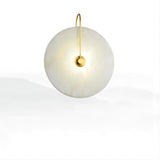 Alabaster Round Bedroom Bedside Wall Sconce - thebelacan