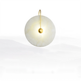 Alabaster Round Bedroom Bedside Wall Sconce - thebelacan