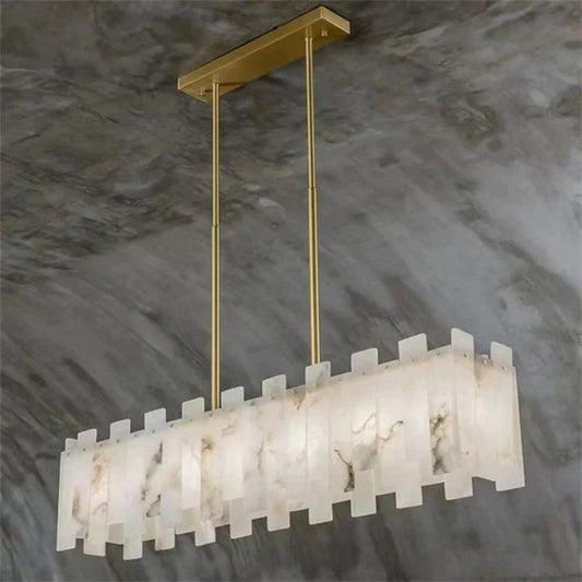 Venu Alabaster Linear Chandelier 39"