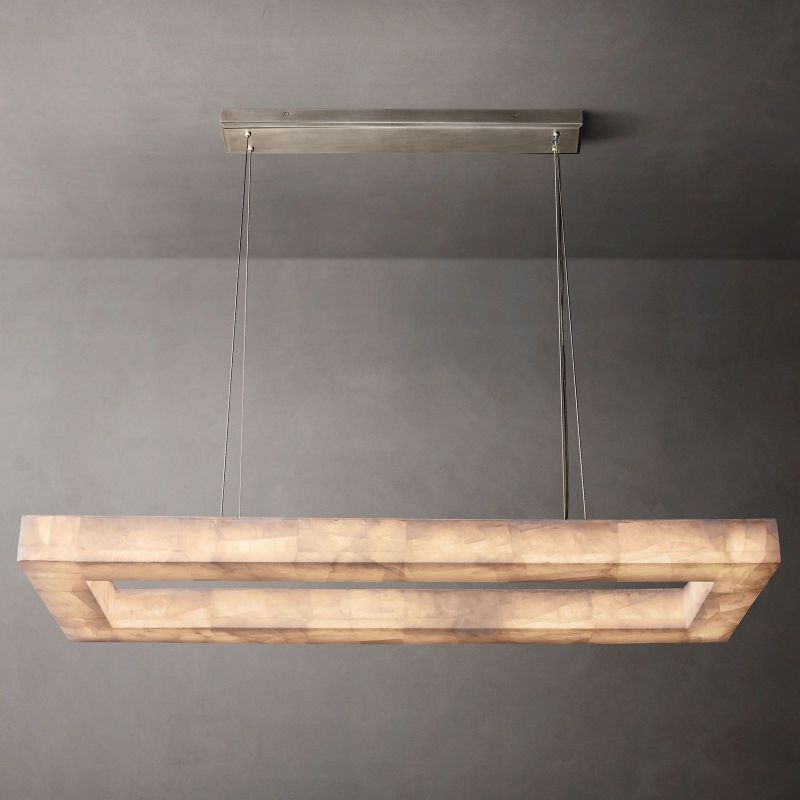 Alabaster Riveage Rectangular Chandelier 54"