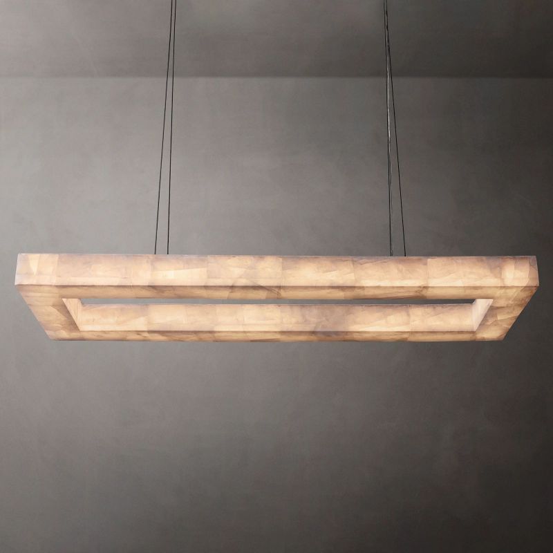 Alabaster Riveage Rectangular Chandelier 54"